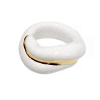 Кольцо (керамика белый, г/п: золото,1.4 см, р.18) Испания  01901023
