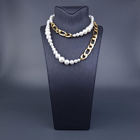 Колье (Майорка, белая, г/п: золото, 104 см регулир.) Испания Madreperla 020 05 041