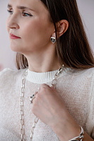 Серьги Ciclon 251608-10 (кристалл графит,г/п: серебро, 2,2х2 см) Испания Amarre