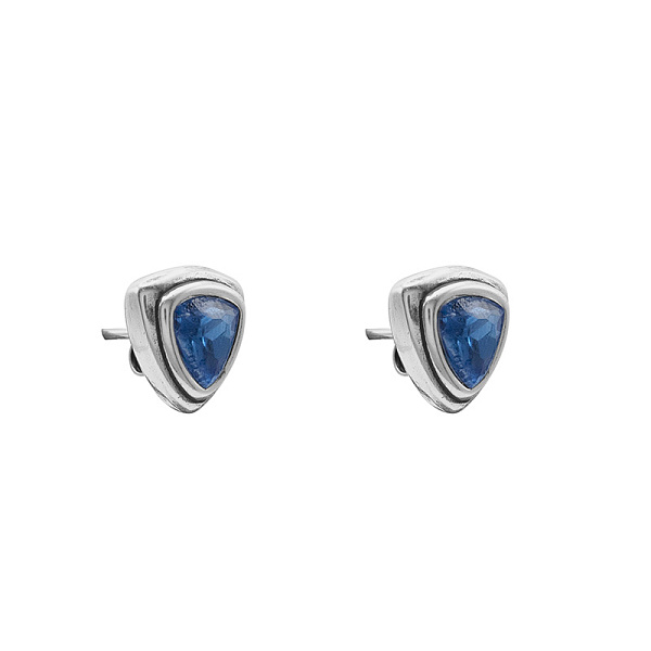 Серьги Ciclon 251600-71 (кристалл темно-синий, г/п: серебро, 1.2х1.2 см) Испания Amarre