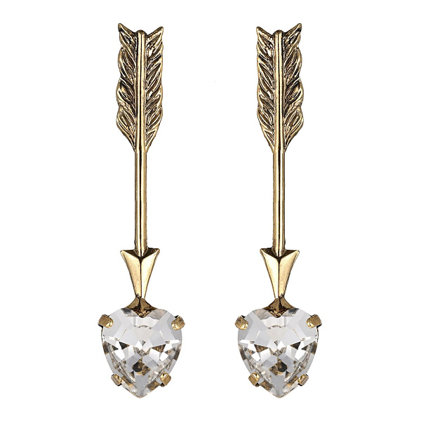 Серьги Сердца (кристаллы прозрачные, 3.7х0.8 см, 4 гр) Италия Claudio Canzian 002 02 912