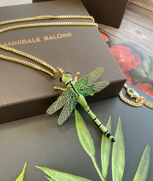 Колье Стрекоза (эмаль, г/п: золото) Италия ANNIBALE BALDINI 007 05 012