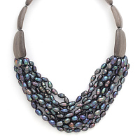 Колье Pebble bea (Жемчуг, эбеновое дерево, 47 см) 15-43610 Франция Nature Bijjoux 