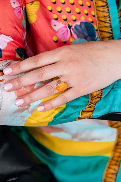 Кольцо (кристалл манго, 1,8х1,3 см) Италия Claudio Canzian 002 01 127