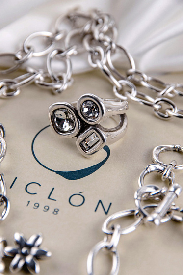 картинка Кольцо (кристалл прозрачный.р.18.5) RUS501-66-8 Испания Ciclon Э/коллекция ювелирный  магазин Калина являющийся официальным дистрибьютором в России 