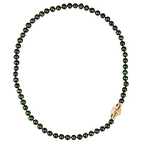 Колье (Жемчуг зеленый 8-9 мм, цирконы, г/п: золото 55 см) Uvelina NR73 0078G-38N