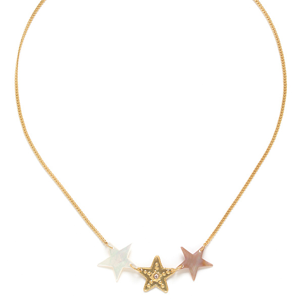 Колье ESTRELLA (перламутр, кристаллы, г/п: золото, 41 см) 1564032 Франция F.H.