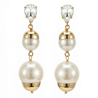 Серьги (майорка, кристалл прозрачный, 6.9х1.9 см, 20 гр.) Италия Claudio Canzian 002 02 898