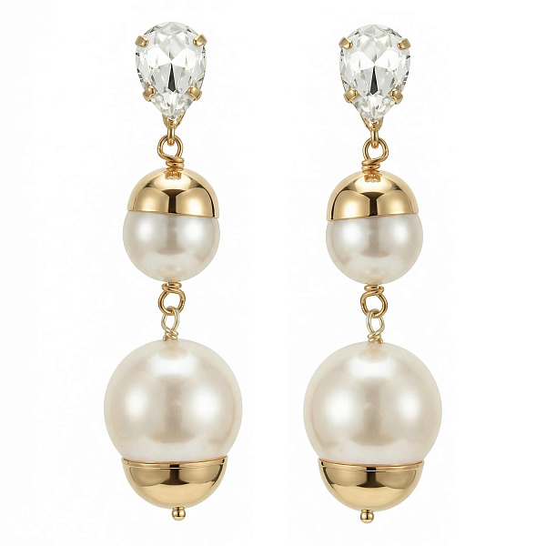 Серьги (майорка, кристалл прозрачный, 6.9х1.9 см, 20 гр.) Италия Claudio Canzian 002 02 898