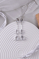 Серьги Сосульки (кристаллы прозрачные, г/п: родий, 6,1х1 см, 8 гр) Италия Claudio Canzian 002 02 796