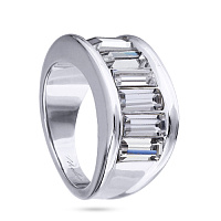 Кольцо Богемия (кристаллы прозрачные, г/п: родий, р.17,5) Uvelina SW00 0041R-001R