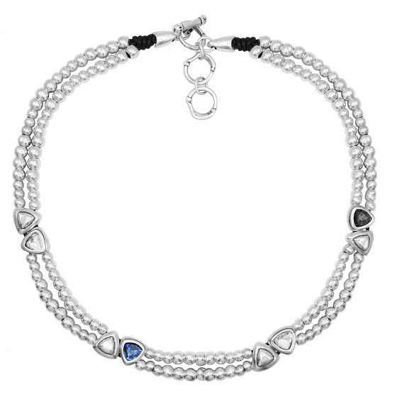 картинка Колье Ciclon 251812-10 (кристалл прозрачный, графит, синий, г/п:серебро, 42+4 см) Испания Amarre ювелирный  магазин Калина являющийся официальным дистрибьютором в России 