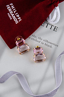 Серьги (хрусталь, золото 24к, 2.2х1.9 см) Франция Philippe Ferrandis BALEARES 