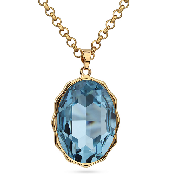 Кулон Сияние (кристалл аквамарин, 90-95 см, г /п: золото) Uvelina SW00 0095G-202P