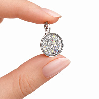 Серьги Iren, 15 mm, бриллиантовый, г/п: родий, 5540-5254-7016 Чехия Anabel Crystal