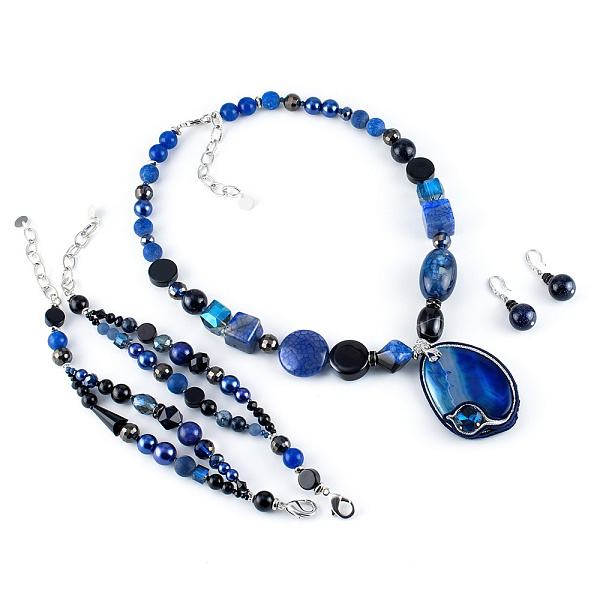 КольеSL (Агат, авантюрин, хруст.стекло, кр.Preciosa, латунь. Г/п) Россия 10119881