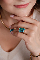 Кольцо Леденцы (кристалл бирюзовый, 1,7х1,3 см) Италия Claudio Canzian 002 01 255