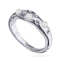 Кольцо Просекко (майорка, кристаллы белые, г/п: родий, 16 р) Uvelina BS05 0530R-001R-6