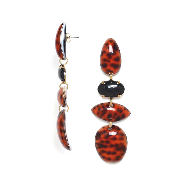 Серьги Tigris (тигровая ципрея, агат, латунь) 12-79555 Франция Nature Bijjoux 
