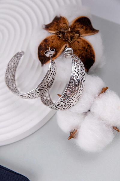 Серьги CORALIA (13,6 гр, 3 см, г/п: серебро) 12-32276 Франция Ori-Tao