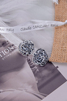 Серьги Цепи (Кристалл графит, 2,8х2,6 см, 16 гр.) Италия Claudio Canzian 002 02 800