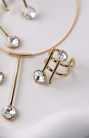 Кольцо (кристалл прозрачный 1х1 см, г/п: золото, регулируется) Греция Kalliope 022 01 055