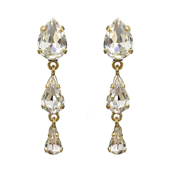 Серьги (кристалл прозрачный) Италия Claudio Canzian 002 02 760