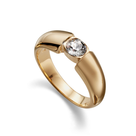 картинка Кольцо (кристаллы прозрачный, 0,5х0,5 см, г/п: золото, р.17) 41001M  Австрия Oliver Weber ювелирный  магазин Калина являющийся официальным дистрибьютором в России 