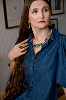 Колье (кристаллы разноцветные, 60х2,3см регулируется) Италия Claudio Canzian 002 05 813