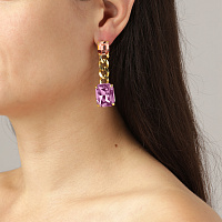Серьги CALLA (кристалл медовый, розовый, г/п: золото, 6х1,6 см) Дания DYRBERG/KERN 460010