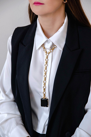 картинка Колье Сотуар (Баварское стекло) черный кристалл Италия  Claudio Canzian  002 05 329 ювелирный  магазин Калина являющийся официальным дистрибьютором в России 