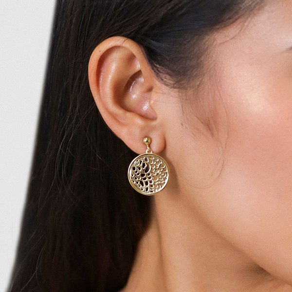 Серьги CORALIA (5,1 гр, 2 см, г/п: золото) 12-32273 Франция Ori-Tao