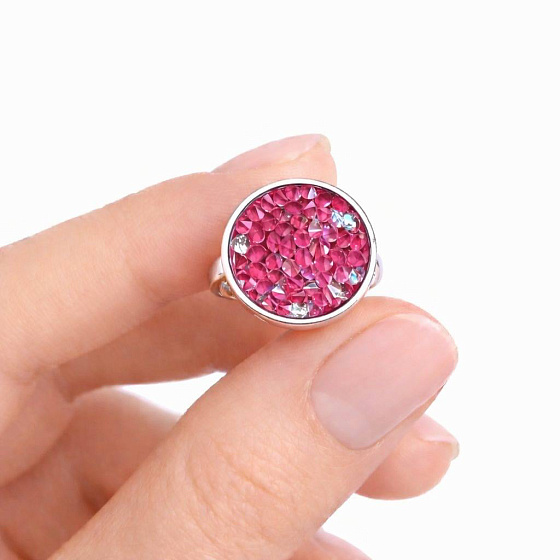 картинка Кольцо Iren 15 mm, фиолетовый, г/п: родий, 5570-1254-7096 Чехия Anabel Crystal ювелирный  магазин Калина являющийся официальным дистрибьютором в России 