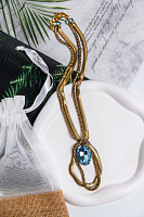 Колье Жгуты (кристалл голубой, 7,5х3,5 см, 48 см) Италия Claudio Canzian  002 05 061