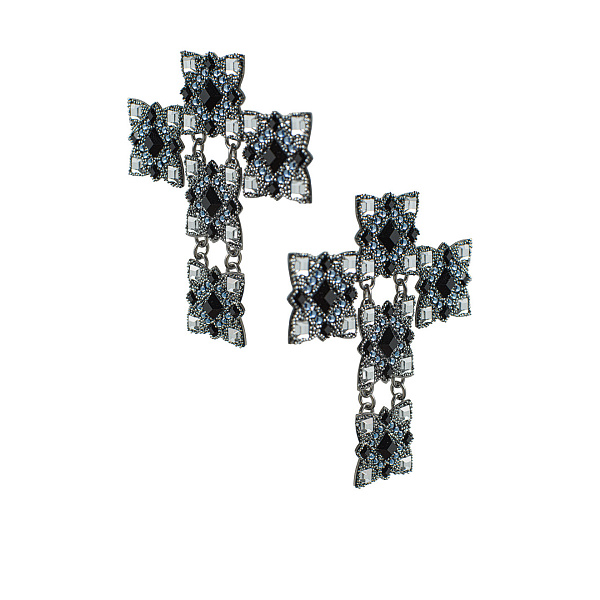 Серьги (кристаллы Swarovski, 7.5х6 см, г/п: золото, 15 гр.) Katerina Vassou KV26.1-404927B