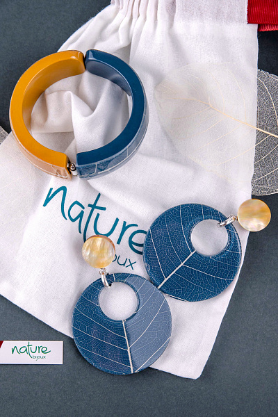 Серьги Ficus carica (Листья, смола) 12-90261 Франция Nature Bijjoux