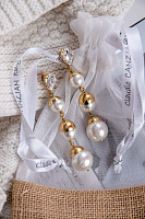 Серьги (майорка, кристалл прозрачный, 8.5х1.7 см, 20 гр.) Италия Claudio Canzian 002 02 902