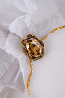 Кольцо Жгуты (кристалл медовый, 4х3,5 см, регулируется) Италия  Claudio Canzian 002 01 102