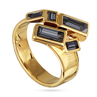 Кольцо Богемия (кристаллы темно-серые, г/п: золото, 19 р) Uvelina SW00 0045G-014R-9