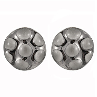 Пусеты (керамика серый, г/п: серебро, 1.8х1.8см, 6гр.) Испания 01902041 Maximilianas