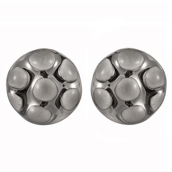 Пусеты (керамика серый, г/п: серебро, 1.8х1.8см, 6гр.) Испания 01902041 Maximilianas