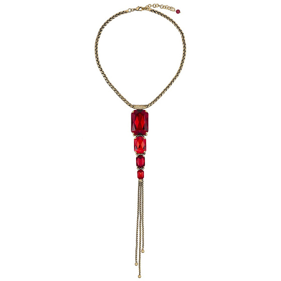 картинка Колье Valentino Rosso (кристалл красный, 49 см, 25х2.5 см) Италия Claudio Canzian 002 05 937 ювелирный  магазин Калина являющийся официальным дистрибьютором в России 