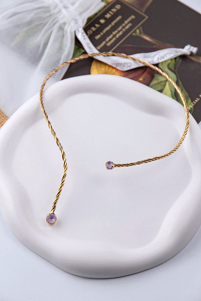 Колье Поцелуйчик (кристаллы сиренево-лунные) Италия Claudio Canzian 002 05 452