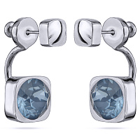 Серьги Теннис (кристаллы байкальский лед, г/п: родий 8 мм) Uvelina SW00 0006R-166E