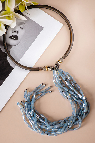 Колье Водопад (Богемское стекло, каучук) Италия Perfetto