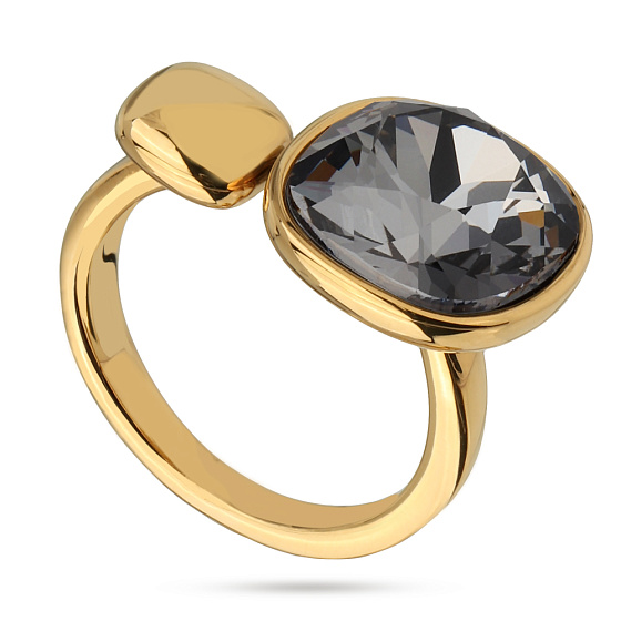 картинка Кольцо Триумф (кристаллы темно-серые, 12 мм, г/п: золото, р.18) SW00 0020G-014R1 ювелирный  магазин Калина являющийся официальным дистрибьютором в России 