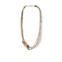 Колье Nous (кожа, с друзой агата, розовый, г/п: золото) Katerina Vassou KV25.1-403125GPINK