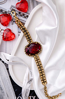 Браслет (чешское стекло красный, 16-22 см) Италия Claudio Canzian 002 04 529