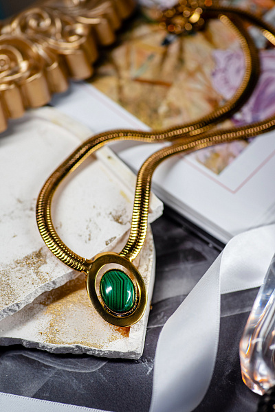 Колье (Малахит) Италия  Claudio Canzian  002 05 638