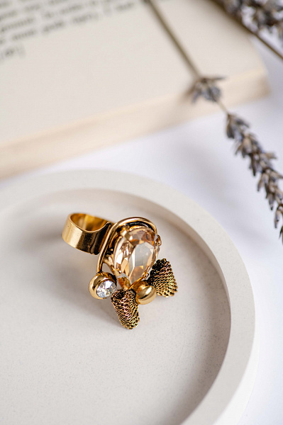 Кольцо Бантик (кристалл медовый) Италия  Claudio Canzian 002 01 133